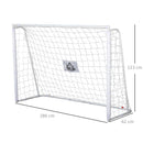 Porta da Calcio per Adulti e Bambini Bersaglio e Pali Rivestiti in Tessuto 186x62x123 cm Bianco 