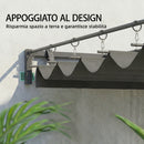 Pergola Addossata 3x3 m con Tetto Retrattile Scorrevole UV30+ e Fori di Drenaggio Grigio Scuro      