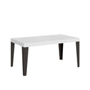 Tavolo Allungabile 120/380x90 cm Flame Premium Bianco Frassino Gambe Antracite      