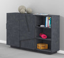Mobile Multiuso 2 Ante 3 Vani Giorno 121,8x39,2x86 cm Ping Ardesia