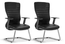 Set 2 Sedie da Ufficio Visitatori 67x52x110 cm Arya nero