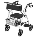 Deambulatore Rollator Sedile per Anziani o Disabili 53x67x81–91 cm Seduta Imbottita Bianco e Nero      