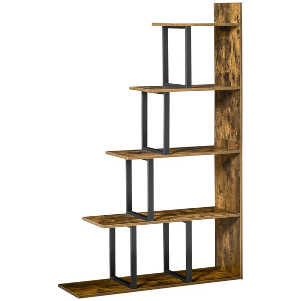 Libreria 5 Ripiani in Legno Effetto Invecchiato 102x30x160 cm Marrone Scuro sconto