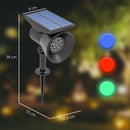 Set 2 Luci da Giardino Solari RGB con 2 Modalità di Illuminazione 10,6x15x38 cm in PP e PC Nero
