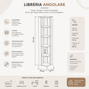 Libreria Angolare 34x34x161 cm Scaffale Salvaspazio 5 Ripiani in Legno Rovere     