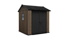 Casetta Box da Giardino 230x230x246 cm Keter Signature Apex 757/775 in Resina Effetto Legno Noce