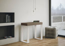 Consolle Allungabile 90-196x40x77 cm Tecno Small Tortora Telaio Bianco 