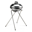 Barbecue a Gas con Cover Ompagrill Alueco 4776 Inox con Piastra in Alluminio Teflonato Ø47 cm Alimentazione GPL e Metano Struttura in Acciaio Inox      