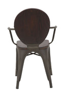 Set 2 Sedie 54x51x83 cm Harlem in Ferro e Legno Naturale e Grigio