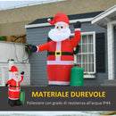Babbo Natale Gonfiabile Decorazione Natalizia Rosso e verde 50x60x240 cm 