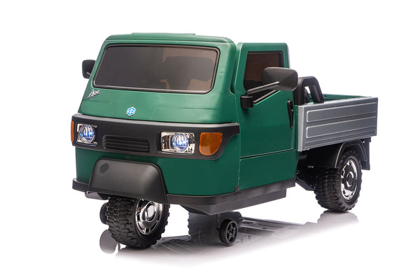 Macchina Elettrica per Bambini Licenza Piaggio Apecar 12V Verde Seconda Scelta sconto