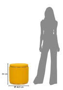 Puff con Contenitore London Senape Ø46,5x44 cm in Pino e MDF e Spugna e Metallo e PU      