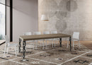 Tavolo Allungabile 140-400x90x77 cm Karamay Tortora Telaio Antracite 