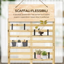 Cassapanca da Giardino 80x45x160 cm con Traliccio e 4 Ripiani con Chiusura Magnetica in Legno      