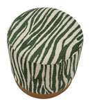 Puff Savana Verde Ø40x40 cm in Compensato e Spugna e Poliestere Verde e Marrone      