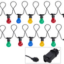 Set 10 Lampadine di Vetro a Catena 5m per Esterno Multicolor