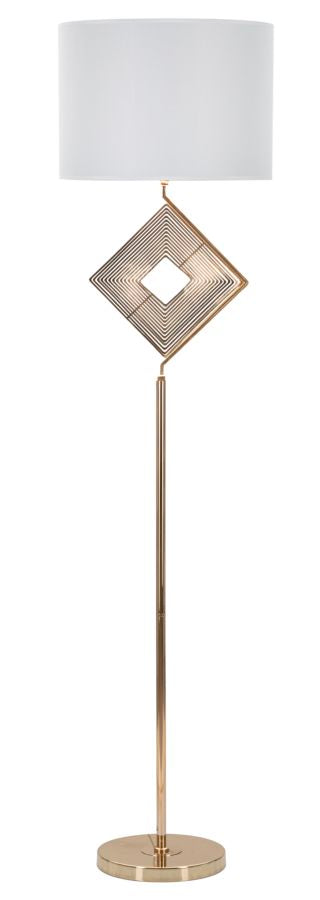 sconto Lampada da Terra Move Ø40x161 cm in Ferro e Tessuto Oro e Bianco