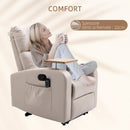 Poltrona Massaggiante e Reclinabile 77x93x105 cm con Tavolino Girevole Beige  