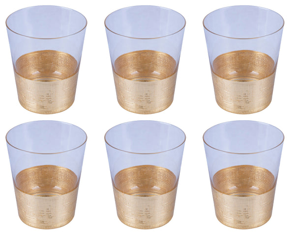 acquista Set 6 Bicchieri Acqua Gold Party in Vetro VdE Tivoli 1996 Trasparente e Oro