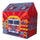 Tenda da Gioco per Bambini 95x72x105 cm Struttura in Plastica Tubolare Pompieri Rosso