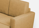 Divano 2 Posti con Pouf 152x155x85 cm Yasel in Tessuto Ocra
