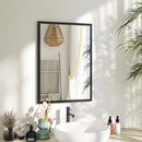 Specchio da Parete Rettangolare  50x70 cm in Vetro e MDF Nero      