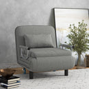 Poltrona Letto Singolo Chaise Longue 78x72x83 cm in Tessuto Grigio