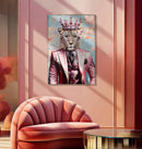 Dipinto su Tela King con Cornice 82x4,5x122 cm in Metallo e Abete e Tela      