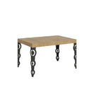 Tavolo Allungabile 140-244x90x77 cm Karamay Quercia Natura Telaio Antracite 