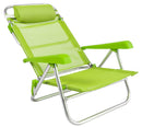 Spiaggina Sedia Prendisole Pieghevole 50x52/59x25/75 cm in Alluminio e Textilene Verde Acido