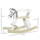 Cavallo a Dondolo per Bambini 68x26,5x48 cm in Legno Bianco