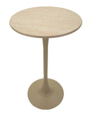 Tavolo Bar Alaska Crema Ø60x106 cm in MDF e Ferro Crema      