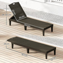 Set 2 Lettini Prendisole con Schienale Regolabile Effetto Rattan a Doghe Nero   