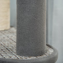 Albero Tiragraffi per Gatti 49x49x130 cm in Sisal Grigio