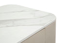 Console Fissa 3 Cassetti Beauty 100x80x40 cm in Legno MDF e Metallo Crema/Oro