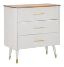 Comò Matera 78x80x37 cm in Legno MDF e Ferro Bianco/Marrone