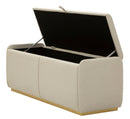 Panca con Contenitore Bauty 130x45x45 cm in Pino e MDF e Metallo      