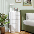Cassettiera 5 Cassetti Moderna e Salvaspazio 47x29x95 cm Bianco   