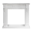 Cornice per Camino 121x38x108 cm Truman Rivestimento in Legno Bianco  