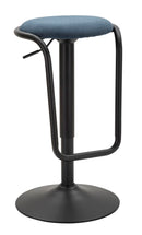 Sgabello Bar Destiny Navy Ø41x61 cm in Ferro e Compensato e Spugna e Poliestere Nero e Blu      