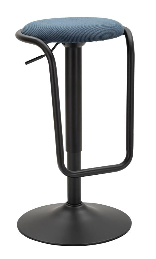 acquista Sgabello Bar Destiny Navy Ø41x61 cm in Ferro e Compensato e Spugna e Poliestere Nero e Blu