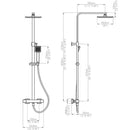 Set Colonna Doccia H80/120 cm Soffione Doccia e Laccio in Acciaio Inox Cromato