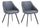 Set 2 Sedie 51x44x77 cm in Similpelle Grigio