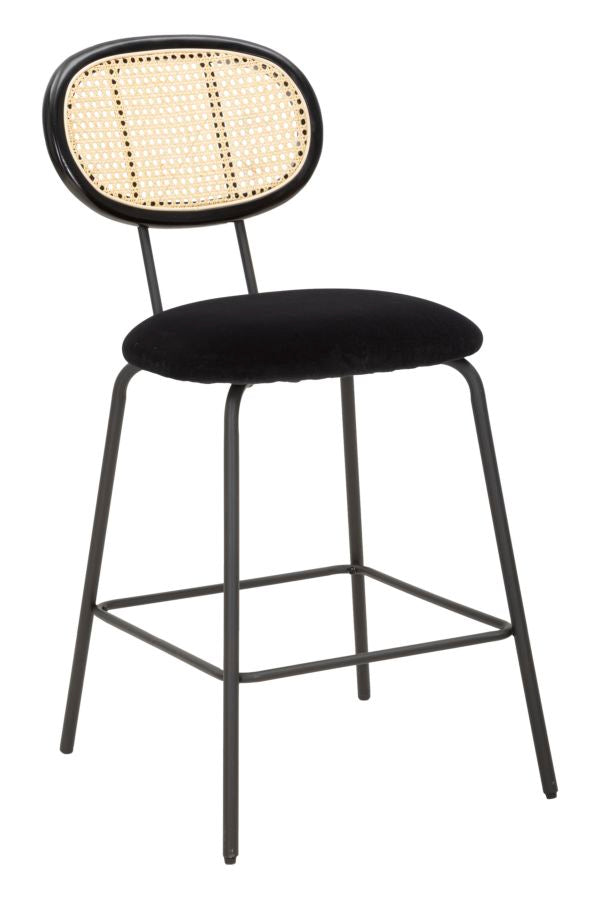 Sgabello Bar 47x57x98 cm in Metallo e Tessuto Nero prezzo