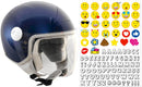 Casco Demi-Jet per Bambini Visiera Lunga CGM Magic Smile 205S Blu Metallizzato YS - (49-50 cm)