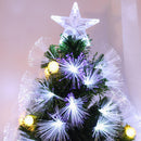 Albero di Natale Artificiale 120 cm 130 Rami con Luce LED Fibre Ottiche  Pino Verde