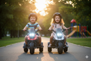 Moto Elettrica per Bambini 6V 3 Ruote con Suoni e Luci Bianco
