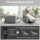 Poltrona Reclinabile con Riscaldamento 8 Punti Massaggio e 5 Modalità 88x93x102 cm in Tessuto Ciniglia Grigio Carbone   