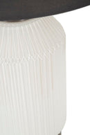Lampada da Tavolo Brighty Ø37,5x65 cm in Vetro e Ferro e Tessuto Bianco e Grigio      