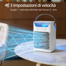 Ventilatore da Tavolo con 3 Velocità Luce RGB Funzione Nebulizzazione in ABS e PP Bianco      